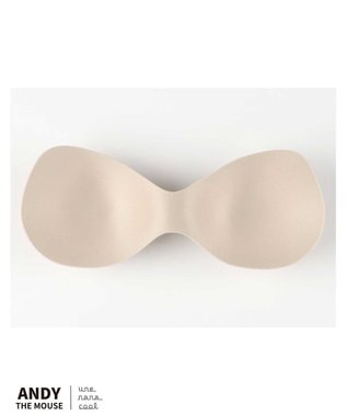 une nana cool MADE WITH ねずみのANDY【綿混】フラット仕上げノンワイヤーブラジャー GY