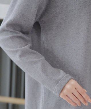 Tiaclasse 【安田美沙子さん着用・新色追加・洗える】ラウンドヘムニットチュニック グレー