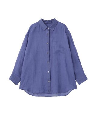 YECCA VECCA 3wayシアーリネンシャツ Blue
