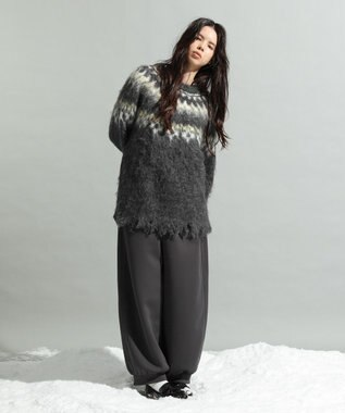 CRAFT STANDARD BOUTIQUE ノルディック起毛ニットプルオーバー Gray