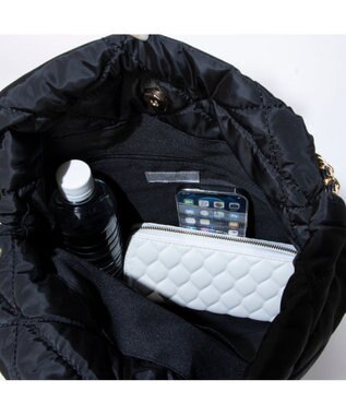 UNBILLION カシュカシュ cachecache / ナイロンキルティングチェーン手提げトート ブラック