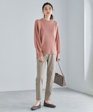 ANY 【ストレッチ/ガードル効果/裏起毛/ウエストゴム】大人の7daysウォームタッチパンツ サンドベージュ