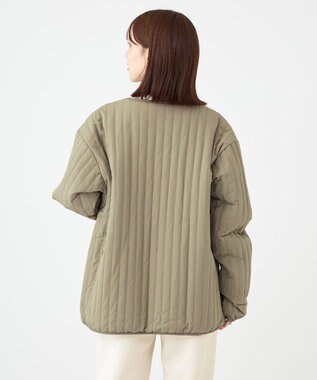 SHARE PARK LADIES 【UNISEX】キルティング蓄熱中綿 Ｖカーディガン（Mサイズ） カーキ