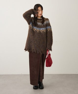 CRAFT STANDARD BOUTIQUE ノルディック起毛ニットプルオーバー Brown
