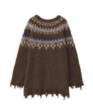 CRAFT STANDARD BOUTIQUE ノルディック起毛ニットプルオーバー Brown