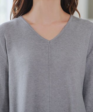 Tiaclasse 【安田美沙子さん着用・新色追加・洗える】ラウンドヘムニットチュニック グレー