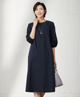 J.PRESS LADIES L 【洗える】バイオエアフロー ワンピース ネイビー系