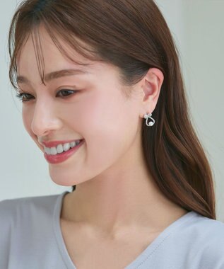 Tiaclasse 【金属アレルギー対応／選べる2タイプ】リボン＋パールピアス シルバーB