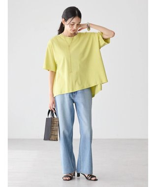 AMERICAN HOLIC 抗菌防臭＋接触冷感クルーネックカットプルオーバー Yellow