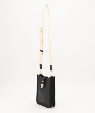 LA BAGAGERIE スクエアレザーミニショルダーバッグ ブラック