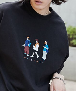 WEGO 【ユニセックス着用ITEM/綿100%/MLサイズ展開】CITY　BOYS　T（S） ブラック