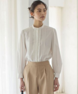 組曲 コットンタッチシャーティング ブラウス アイボリー系