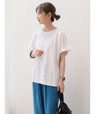 AMERICAN HOLIC 接触冷感袖タックカットプルオーバー Off White