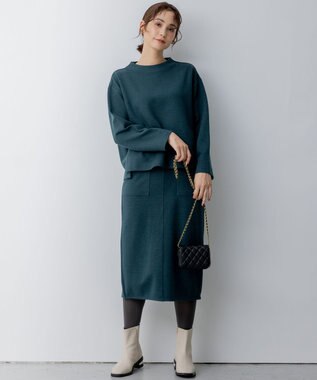 組曲 S 【WEB限定・2SET】ウールジャージーセットアップ ダークグリーン系