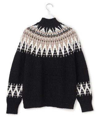 23区 L 【SLOW/一部店舗限定】ジャカード ハイネック ニット ブラック系5