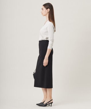 ICB 【洗える】 コットンコンプレッシャー スカート ブラック系