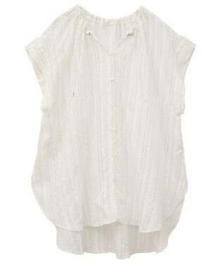 Green Parks ドロストネックフレンチスリーブブラウス Off White