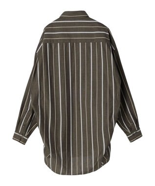 AMERICAN HOLIC ドビーストライプシャツチュニック Stripe Brown
