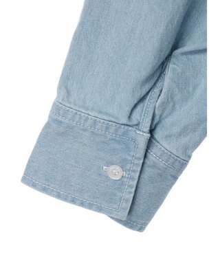 CRAFT STANDARD BOUTIQUE デニムパール釦サークルブラウス Sax