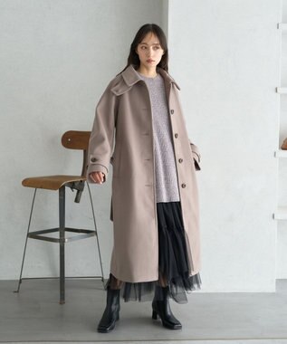 earth music&ecology 2WAYカラーロングコート モカ