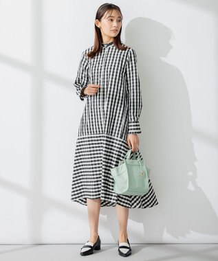 組曲 【洗える】ハイカウントタフタ ワンピース ブラック系4