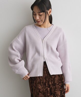 CRAFT STANDARD BOUTIQUE ワッフルニットジップカーディガン Light Purple