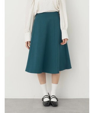 earth music&ecology すきな丈フレアスカート Blue Green