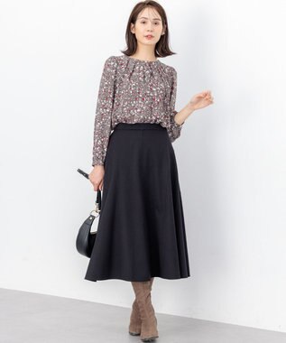 組曲 S プティフラワープリント ブラウス グレー系5