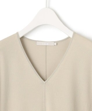 ICB L 【洗える】VIS/NYハイゲージ Vネックプルオーバー ライトオリーブ系