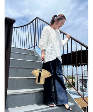 Green Parks AnriettMusee カットジャガードタックブラウス Ivory