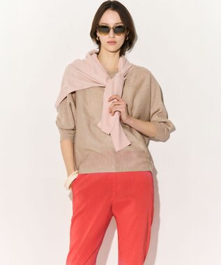 23区 L 【先行予約/WEB&一部店舗限定カラーあり】シャイニーシアー ドルマンスリーブ カーディガン ピンク系