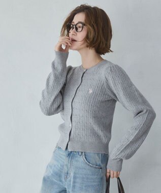 WEGO 【26年春新作】別注USPOLOケーブルニットカーデ グレー