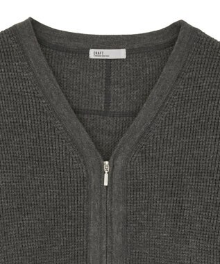 CRAFT STANDARD BOUTIQUE ワッフルニットジップカーディガン Gray