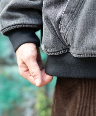 WEGO 【ユニセックス着用ITEM/MLサイズ展開】ワーカーズボアフードブルゾン デニムブラックソノタ