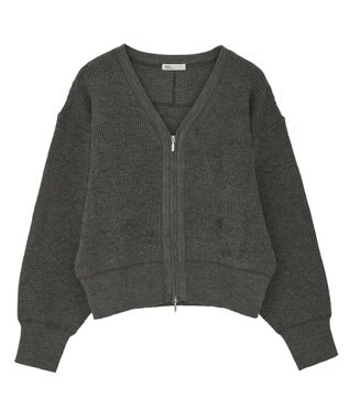 CRAFT STANDARD BOUTIQUE ワッフルニットジップカーディガン Gray