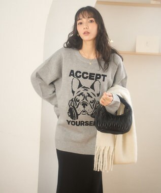 WEGO 【新色追加/ユニセックス着用ITEM/SMLサイズ展開】ジャガードグラフィックプルオーバー（LS） 柄3