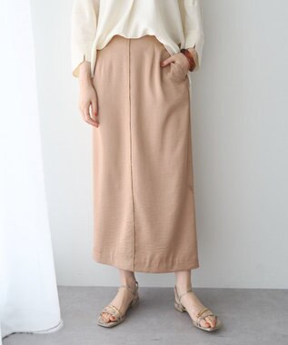 YECCA VECCA シャイニーツイルナロースカート Beige