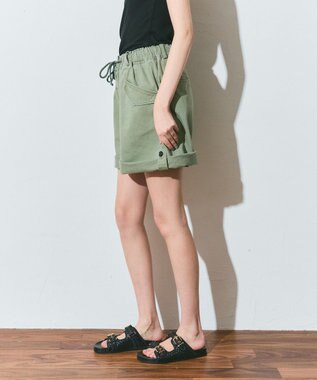 GRACE CONTINENTAL ヘリンボーンツイルハーフパンツ カーキ