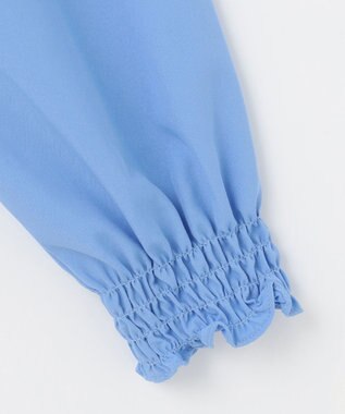 Feroux 【洗える】スタンドネックブラウス ブルー系