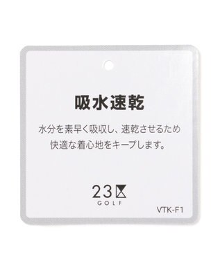 23区GOLF 【23Fondation/WOMEN】【吸水速乾/UVケア】ラインモックシャツ ブラック系