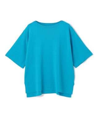 UNFILO L スゴ機能美 ハーフスリーブ ニット ターコイズ