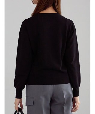 Te chichi フロントレースクルーネックカーディガン ブラック