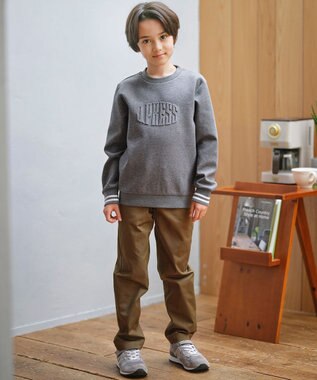 J.PRESS KIDS 【100-130cm】 ダンボールエンボスロゴトレーナー チャコール