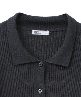 CRAFT STANDARD BOUTIQUE 襟付きニットコンパクトカーディガン Navy