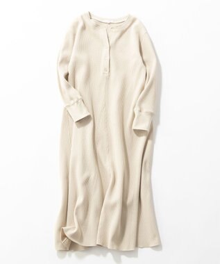 23区 L 【SLOW/洗える】ワッフルジャージー フレア ワンピース ベージュ系