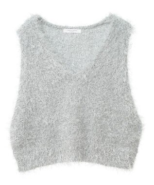 Green Parks Ｖネックフサフサベスト Light Gray