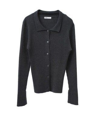 CRAFT STANDARD BOUTIQUE 襟付きニットコンパクトカーディガン Navy