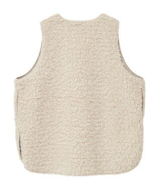 AMERICAN HOLIC 丈違いシープライクフェイクファーベスト Light Beige