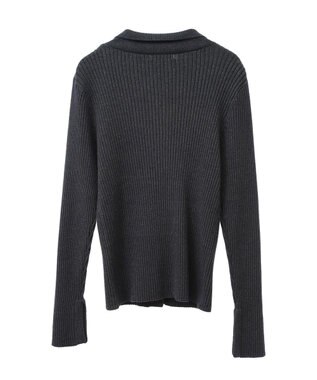 CRAFT STANDARD BOUTIQUE 襟付きニットコンパクトカーディガン Navy