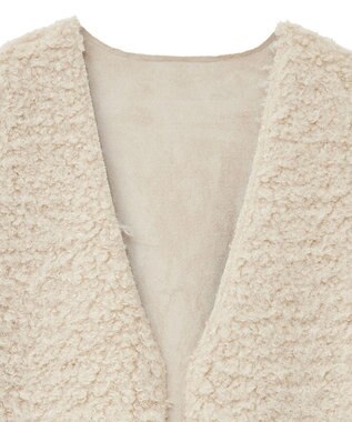 AMERICAN HOLIC 丈違いシープライクフェイクファーベスト Light Beige